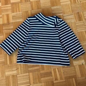Kate spade top. Navy blue and white stripe with button detail. Size medium